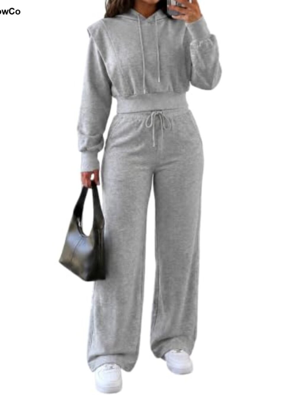 Women's 2 Piece Lounge Set Hoodie & Wide Leg Sweatpants Polyester Blend